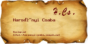 Harsányi Csaba névjegykártya